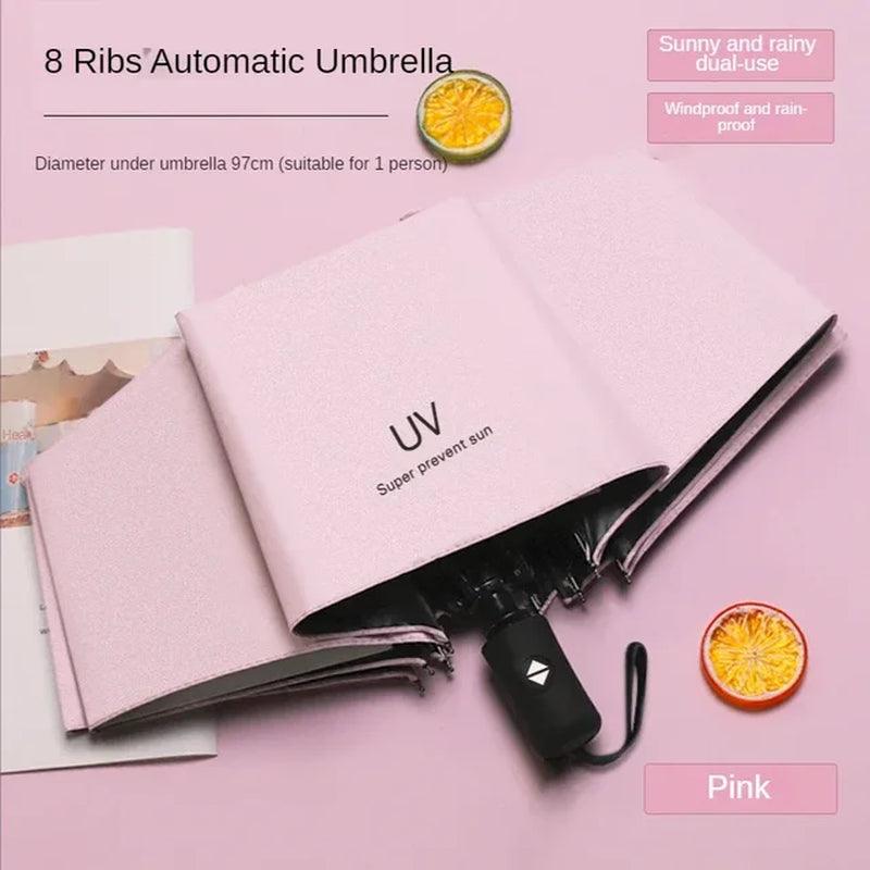 Mini Folding Automatic Umbrella anti UV Rain Sun Umbrella Fashion Portable Windproof Light Women Men Children Parasol Umbrella - Jazz Beauty