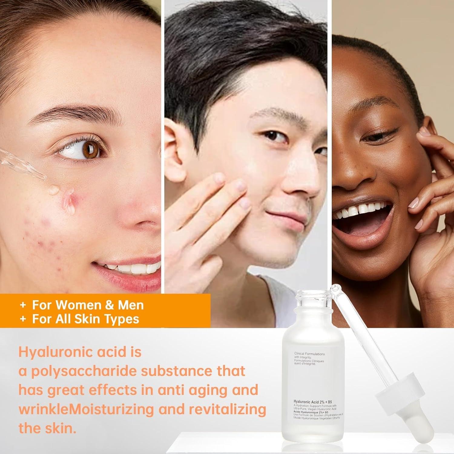 Hyaluronic Acid 2% + B5 Facial Serum, 30ML Hyaluronic Acid Serum for Face, 1 Floz Hyaluronic Acid Serum, Hyaluronic Acid and Vitamin B5, Moisturizing. - Jazz Beauty