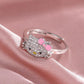 Sanrio Hello Kitty Ring Cute Cartoon KT Cat Rhinestone Zircon Mosaic 925 Silver Girl Ring Ornaments Jewelry Holiday Gift - Jazz Beauty