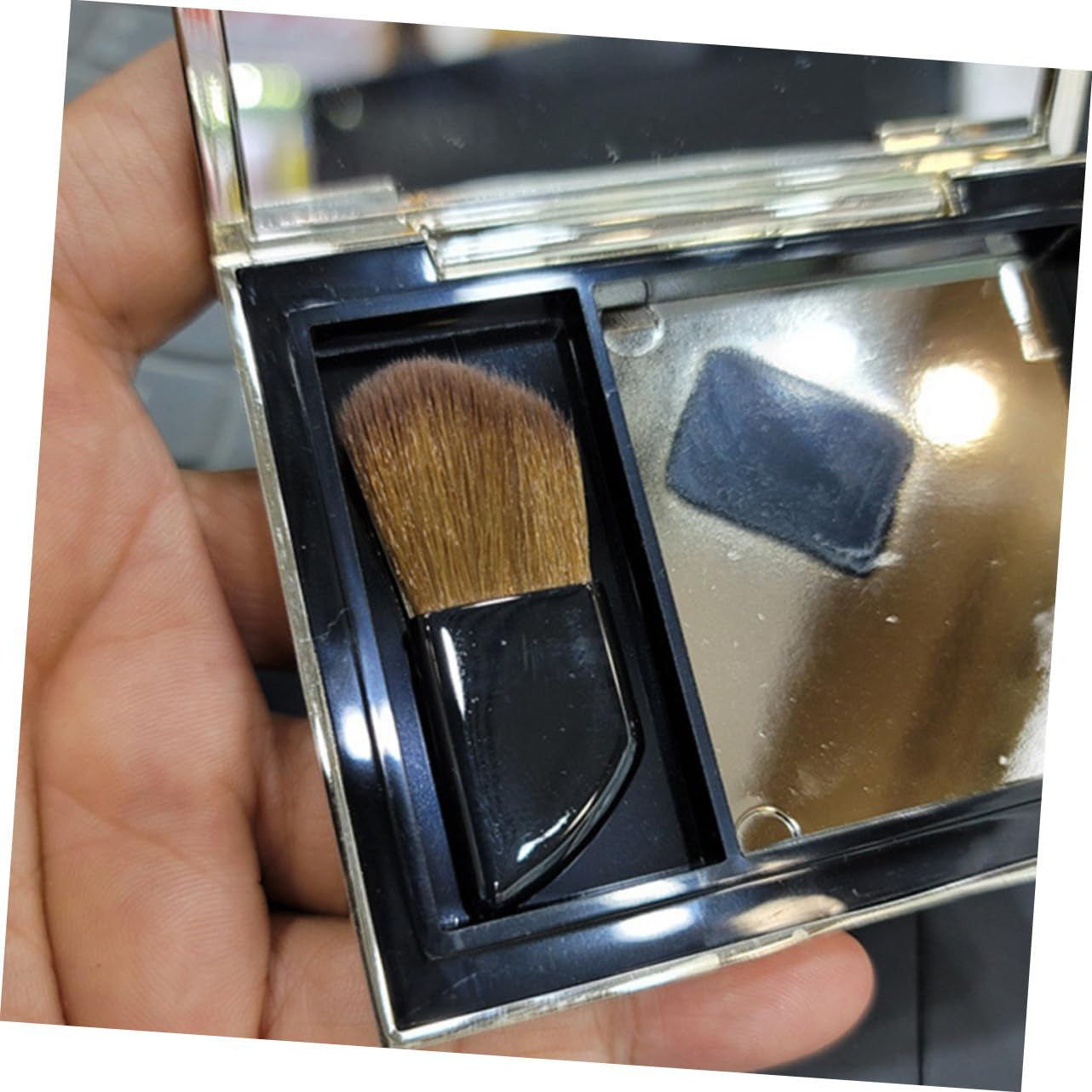 Travel Make up Brushes Set 2Pcs Makeup Blush Brush Angled Foundation Brush for Face