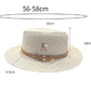 Summer Sun Hat Flat Top Straw Hats for Women New Metal R Letter Fashionable Beach Sun Hat Females Travel Holidays Boater Hat - Jazz Beauty