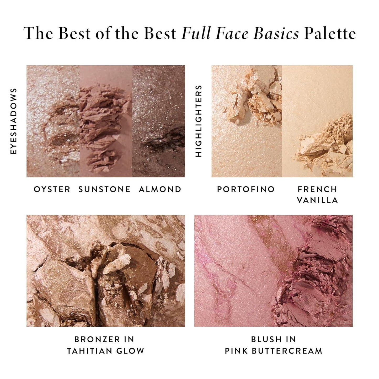 the Best of the Best Baked Palette - Full Size - Includes Bronzer, Blush, 2 Highlighters and 3 Eyeshadows - Travel-Friendly - Jazz Beauty