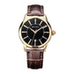 Seagull Genuine Leather Strap Silver/Gold Tone Black Dial 3 Hands Automatic Dress Watch Sapphire Crystal Exhibition Back - Jazz Beauty