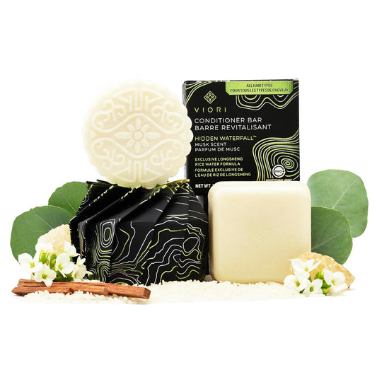 Hidden Waterfall Shampoo and Conditioner Bar Set Made with Rice Water - Handcrafted Sulfate Free Shampoo and Conditioner - Jazz Beauty