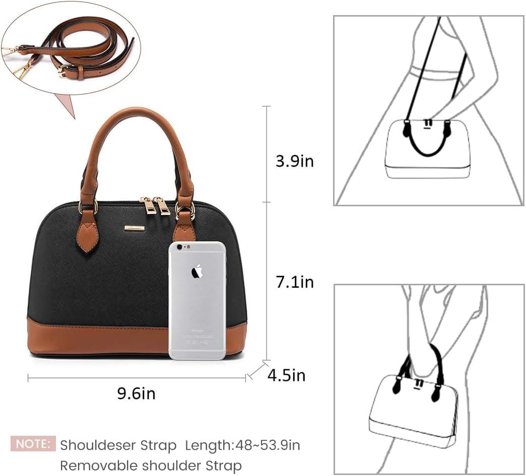 Purse for Women Small Crossbody Bags Classic Double Zip Top Handle Dome Satchel Bag - Jazz Beauty