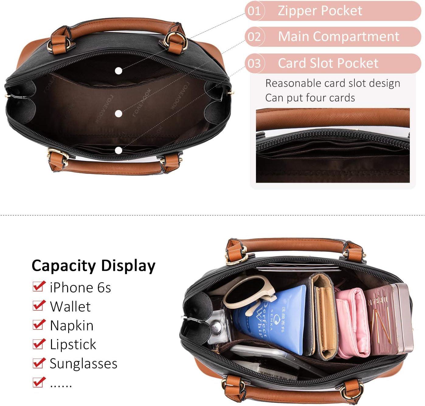 Purse for Women Small Crossbody Bags Classic Double Zip Top Handle Dome Satchel Bag - Jazz Beauty