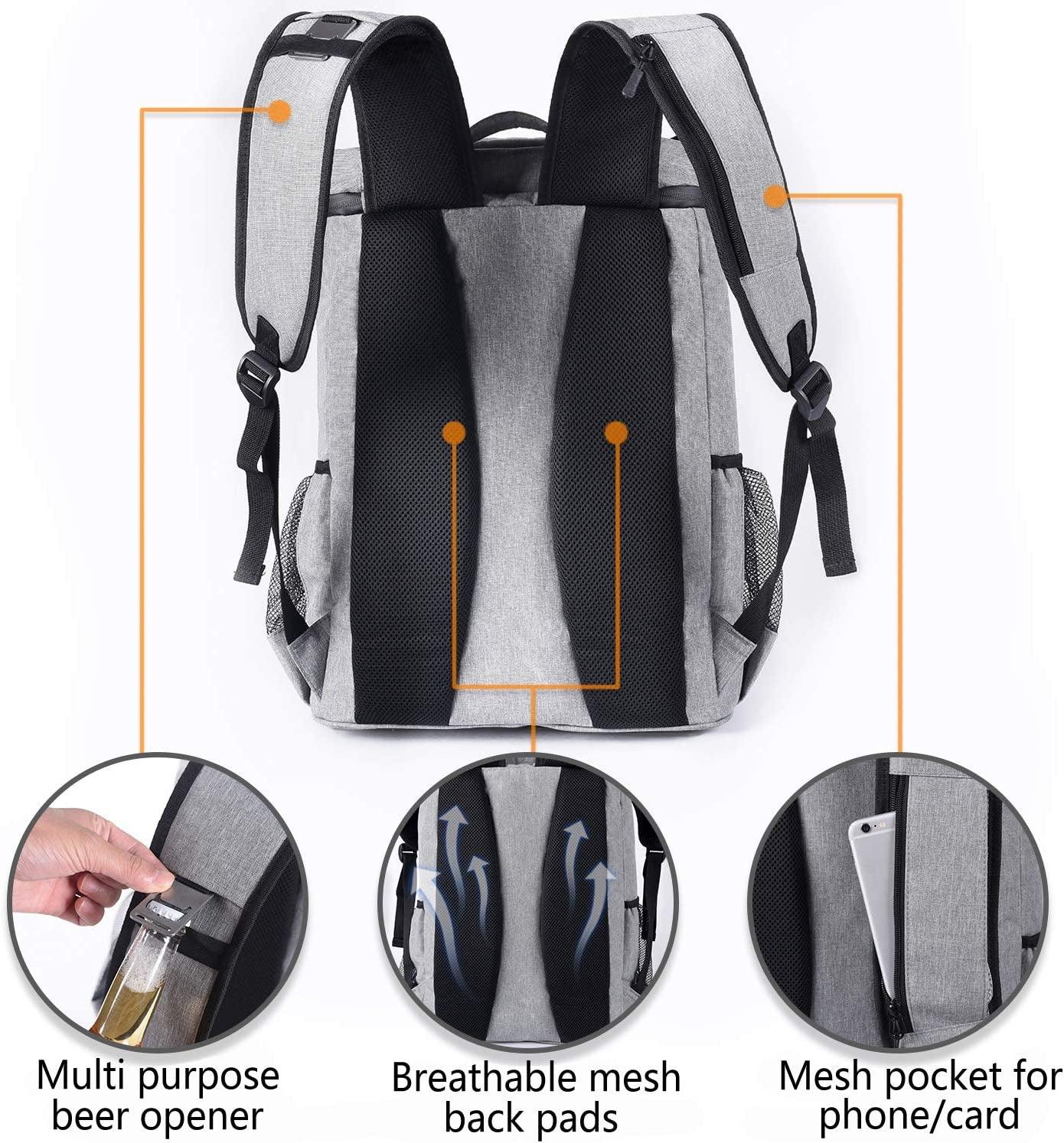 Backpack Cooler Leakproof Insulated Waterproof Backpack Cooler Bag, Lightweight Soft Beach Cooler Backpack for Men Women to Work Lunch Picnics Camping Hiking, 30 Cans - Jazz Beauty