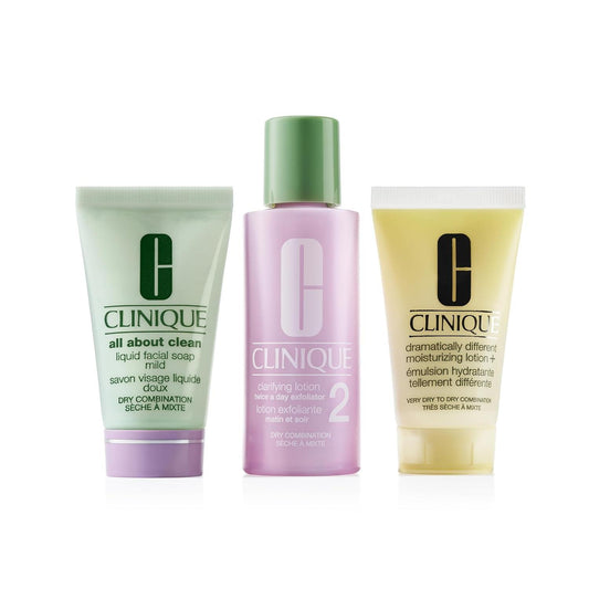 3-Step Refresher Course Skincare Set for Dry Combination Skin Types | Cleansing, Exfoliating + Moisturizing - Jazz Beauty