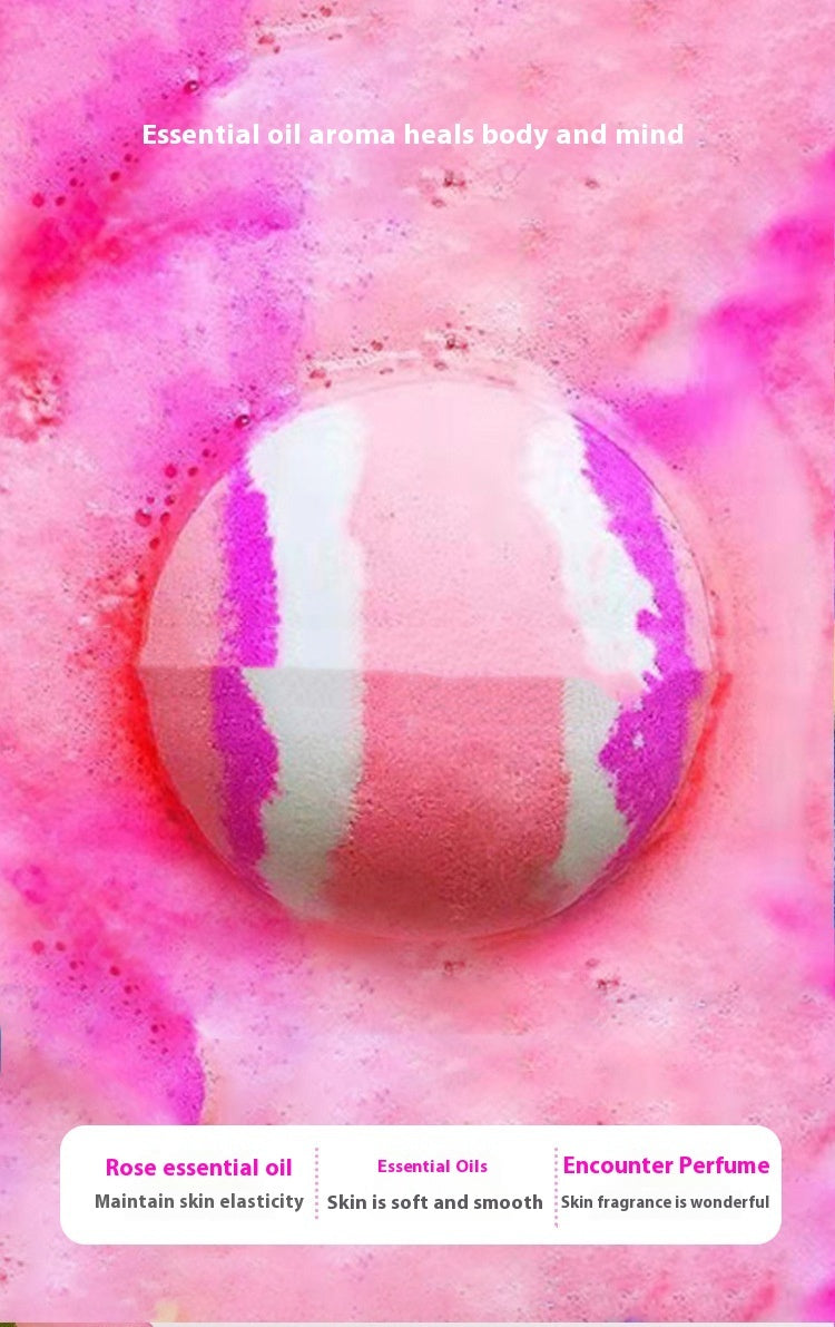 Rose Essential Oil Bath Salt Moisturizing Skin Care Bubble Loofah