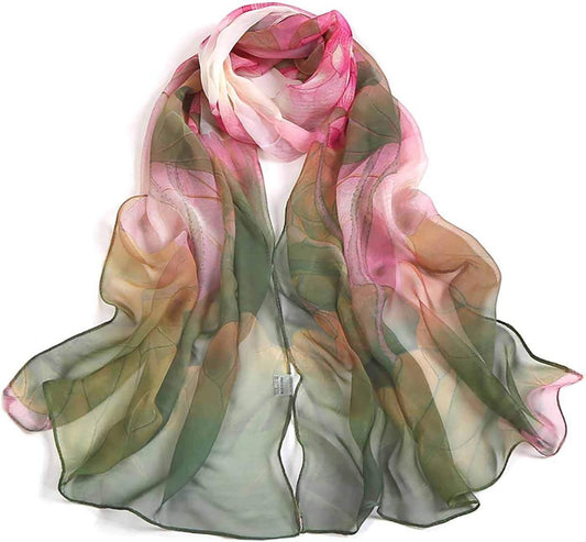 Acotavie Scarfs for Women Lightweight Print Floral Pattern Scarf Shawl Fashion Scarves Sunscreen Shawls - Jazz Beauty