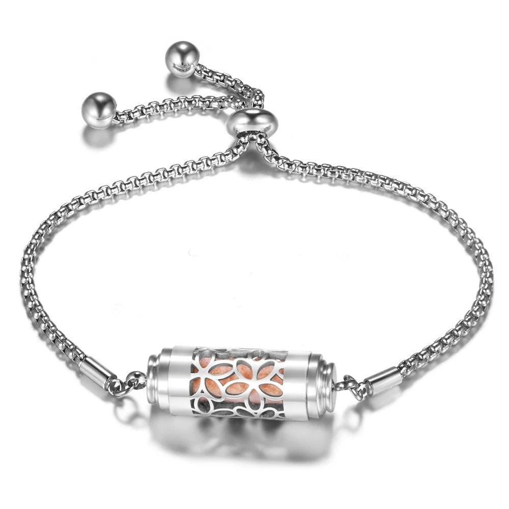 Stainless Steel Wristband Adjustable Perfume Essential Oil Diffuser Bracelet