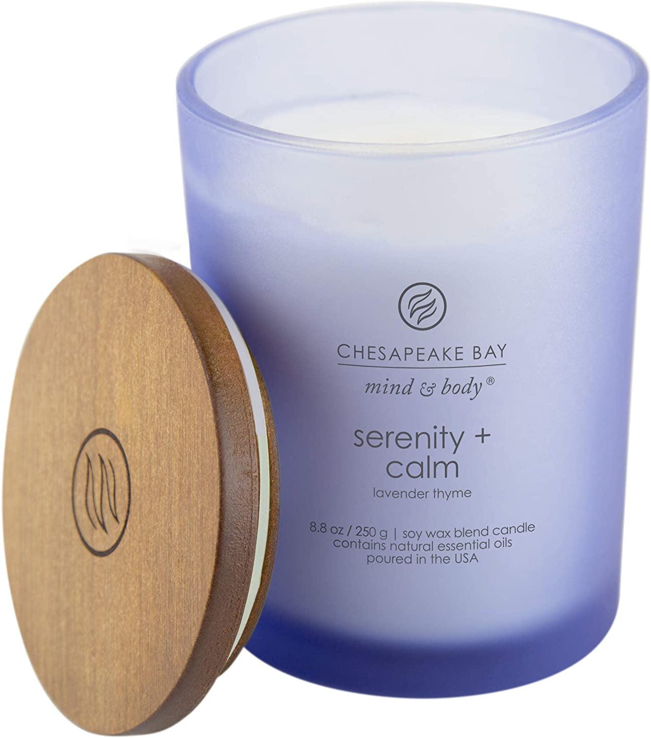 Medium Jar Scented Candle, Serenity + Calm (Lavender Thyme), Home Décor, Orange, Gifting Idea, Burn Time of 50 Hours - Jazz Beauty