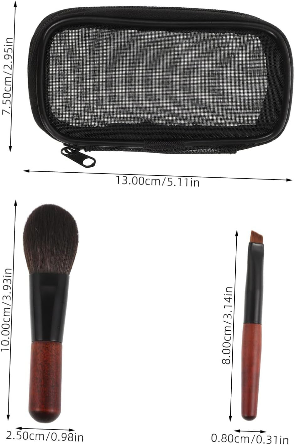 1Set Travel Makeup Brush Set Mini Portable Cosmetics Brush Set Soft Bristles for Eyeshadow and Concealer for Quick Touch-Ups the Go